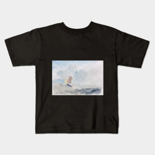 A Sea Piece - A Rough Sea with a Fishing Boat, 1820-30 Kids T-Shirt